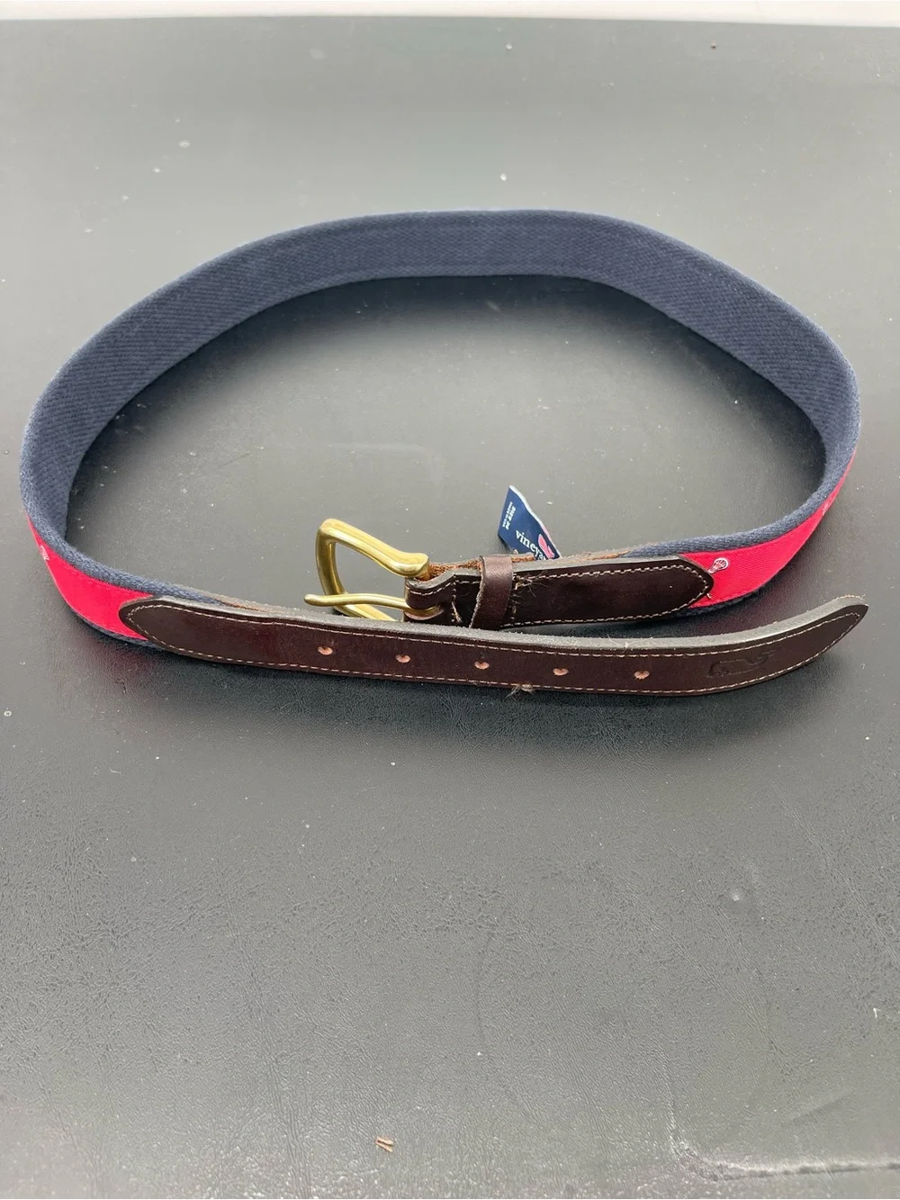 Vineyard Vines Navy & Pink Lacrosse Belt